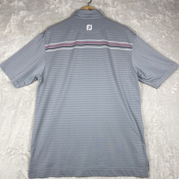 FootJoy Mens‎ Polo Shirt Large Gray Polyester Short Sleeve Regular Fit Collared - Picture 7 of 7